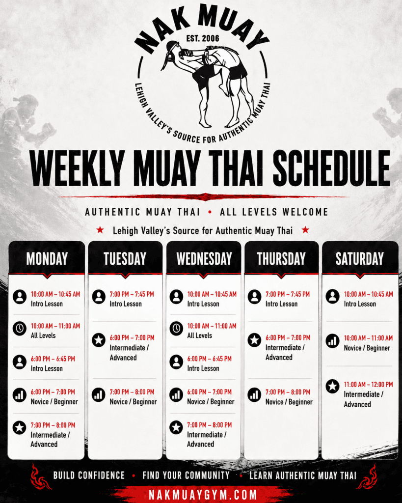 Nak Muay Gym Schedule
